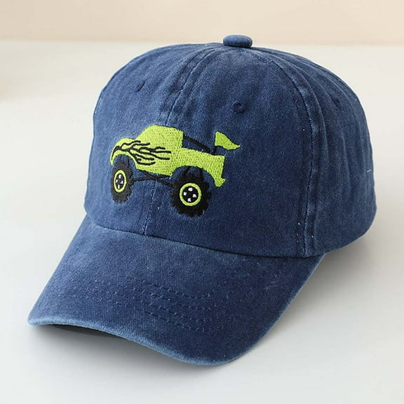Baby Girl Sun Hat Kids Toddler Boys Summer Adjustable Breathable Lightweight Baseball Cap with Digger Embroidered Baby Beach Hat Navy 2 Years-8 Years