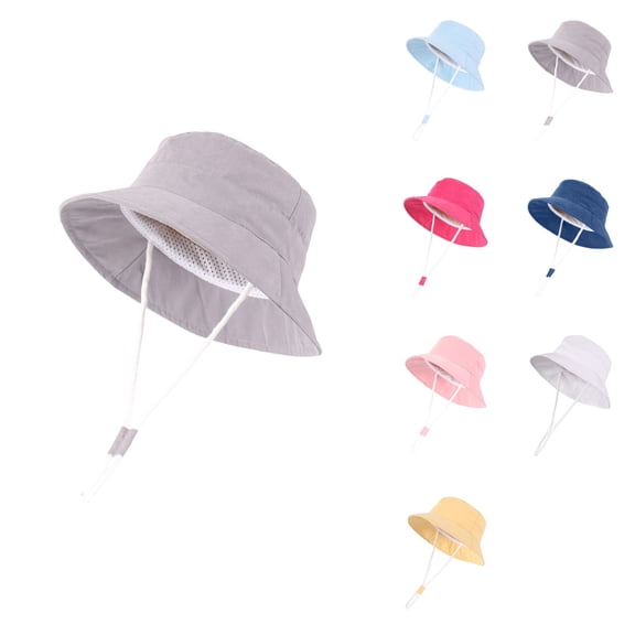 Baby Girl Sun Hat with UPF 50  Protection, Adjustable Wide Brim Bucket Hat for Toddler Outdoor Beach & Play