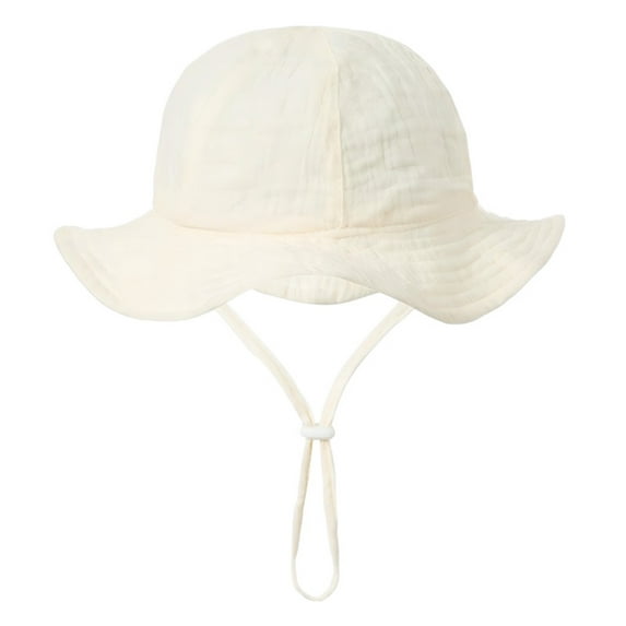 Baby Girl Sun Hats, Summer Baby Hats, UPF 50+Toddler Sun Hat, Beach Wide Brim Bucket Hat for Infant Girl Boy 0-12 Months
