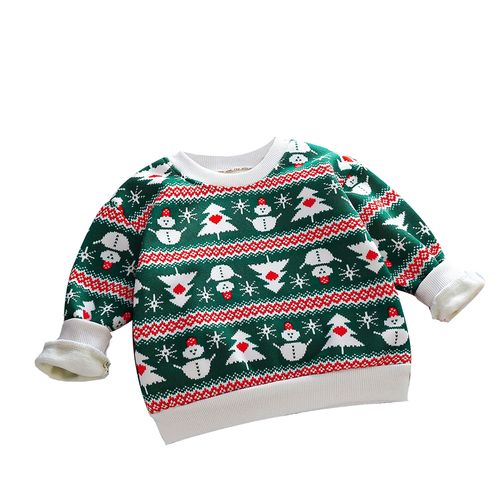 Baby Girl Sweater Christmas Style Newborn Toddler Round Neck Knitted