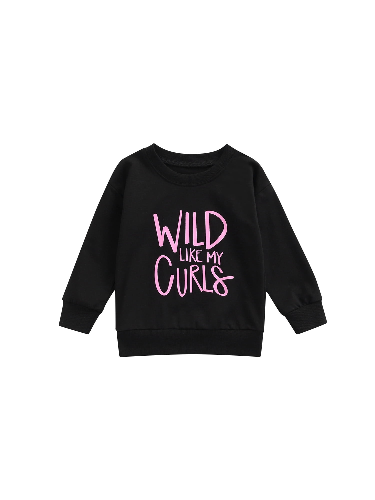 Baby Girl Sweatshirt WILD LIKE MY CURLS Long Sleeve Pullover Newborn