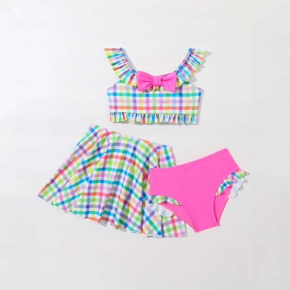 Baby Girl Swimsuit Fruit Print Bikini 3 Piece Beach Swimsuit Set Baby Girl Bathing Suit Pink 5-6 Years