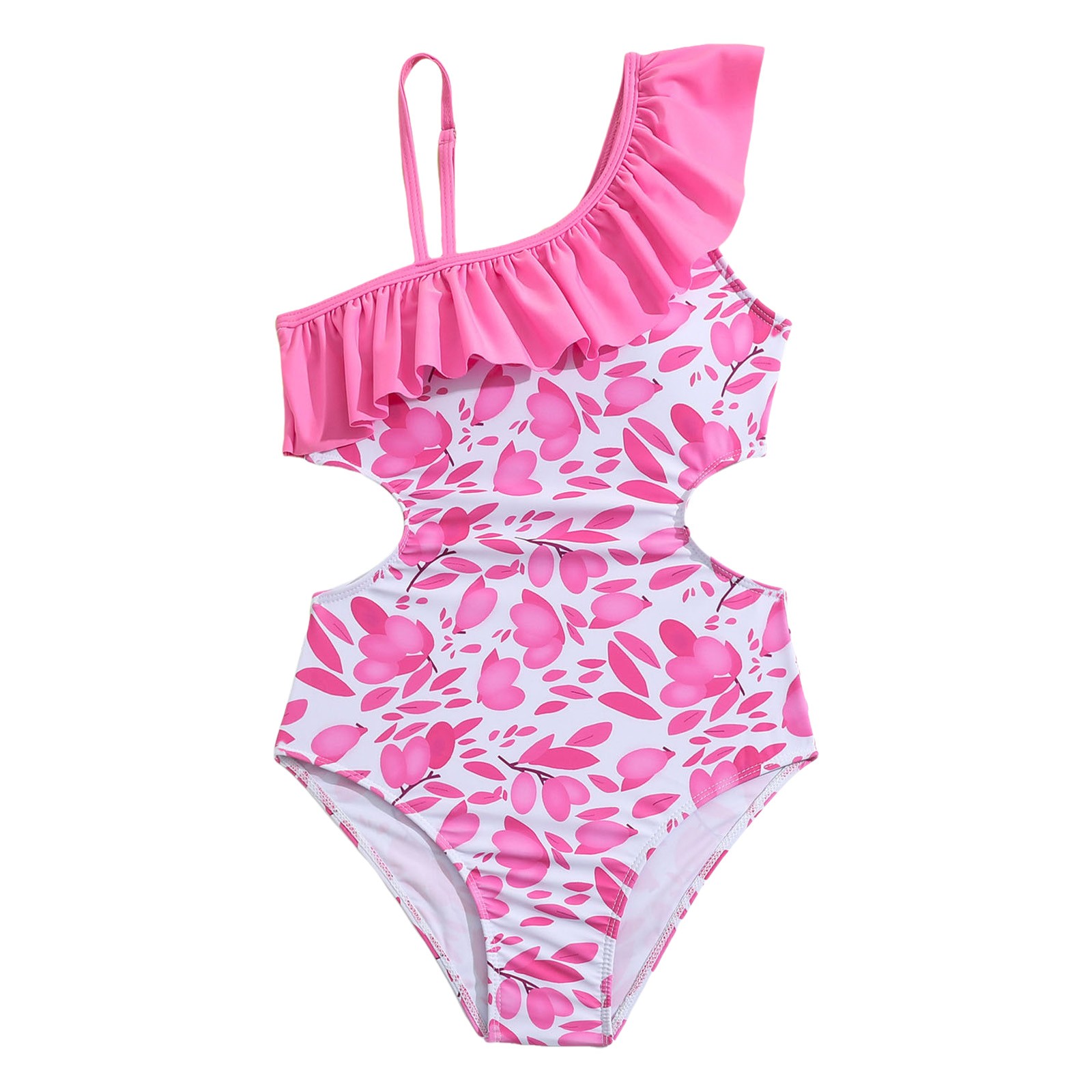 Baby Girl Swimsuit Summer Sleeveless Floral Print Ruffle Strap Bikini ...