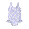 thumbnail image 1 of Baby Girl Swimwear Summer Floral Print Sleeveless Ruffle Monokini Swimsuits for Toddler Bathing Suits Beachwear, 1 of 10