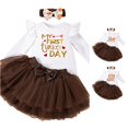 thumbnail image 1 of Baby Girl Thanksgiving Outfit Bodysuit+Tutu Skirt+Headband Clothes Set Receiving Blanket and Headband Set 12-18 Months, 1 of 9