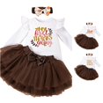 thumbnail image 1 of Baby Girl Thanksgiving Outfit Bodysuit+Tutu Skirt+Headband Clothes Set Receiving Blanket and Headband Set 6-9 Months, 1 of 9