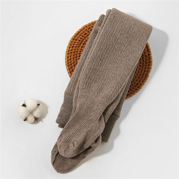 Baby Girl Thick Cable Knit Tights Non- Lined Footed Leggings Uniform Socks Pantyhose Warm Thermal Footed Stocking Pants for Little Boys Girls