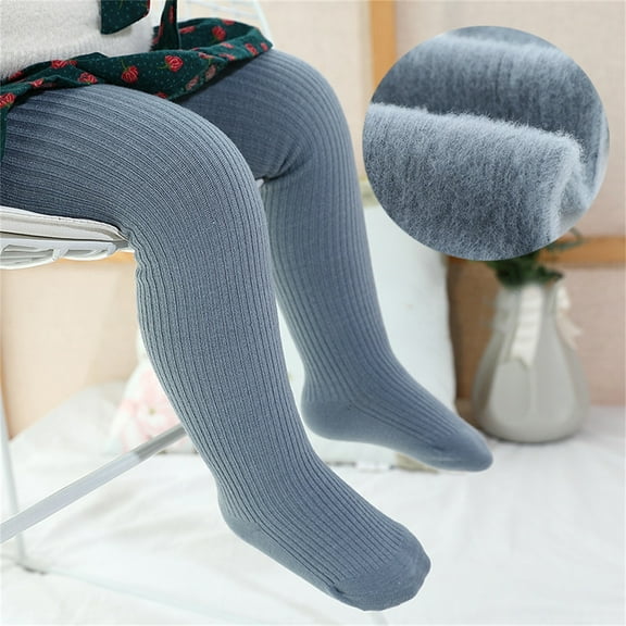 Baby Girl Thick Cable Knit Tights Non- Seamless Cotton Leggings Pantyhose Warm Winter Stockings School Tights for Toddler Kids