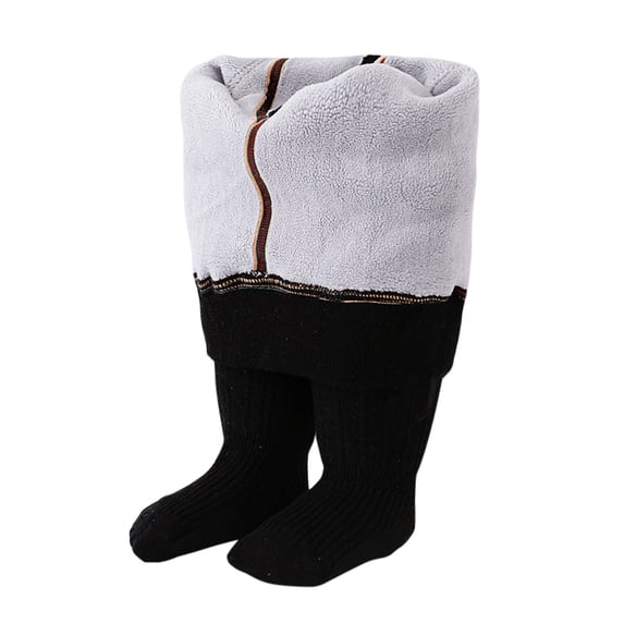Baby Girl Thick Knit Footed Tights, Warm Winter Pantyhose with Bowknot, Lined Thermal Leggings for Cold Weather Cozy Comfortable Toddler Wear