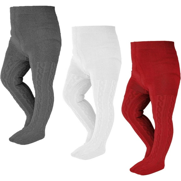Baby Girl Tights Thick Cable Knit Leggings Stockings Cotton Pantyhose for Newborn Infant Toddler 3/4/5/6 Pack