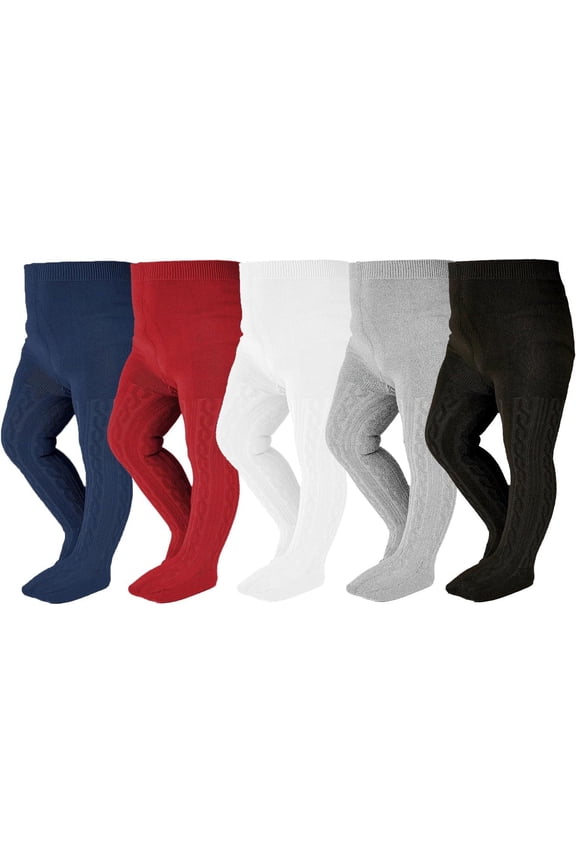 Baby Girl Tights Thick Cable Knit Leggings Stockings Cotton Pantyhose for Newborn Infant Toddler 3/4/5/6 Pack