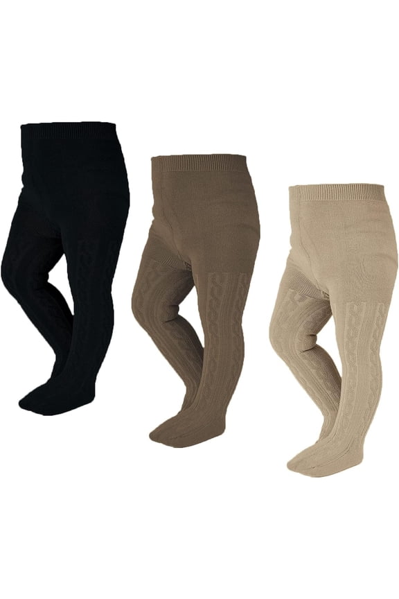 Baby Girl Tights Thick Cable Knit Leggings Stockings Cotton Pantyhose for Newborn Infant Toddler 3/4/5/6 Pack