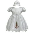 thumbnail image 1 of Baby Girl Toddler Christening Dress Gown w/ Bonnet Virgin Mary Rose 0-30M White, 1 of 2