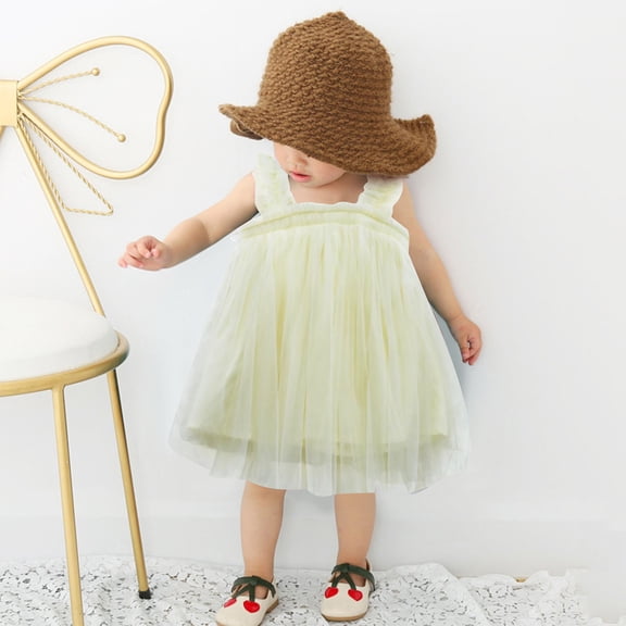 Baby Girl Tulle Dress A-Line Beige Girls Dress Sleeveless Princess Butterfly Wings Dress Dresses for Girls Girls Mardi Gras Dress 6-12M
