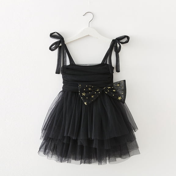 Baby Girl Tulle Dress A-Line Black Girls Dress Sleeveless Princess Butterfly Wings Birthday Dress Toddler Mardi Gras Outfit 3T