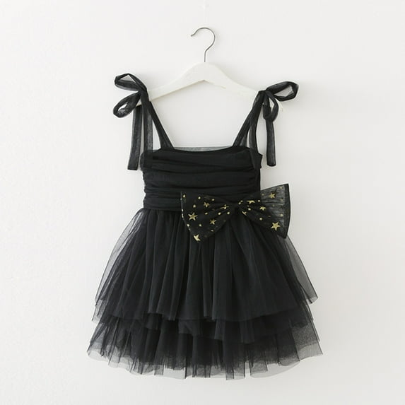 Baby Girl Tulle Dress A-Line Black Girls Dress Sleeveless Princess Butterfly Wings Kids Summer Dress Girls Mardi Gras 18-24M