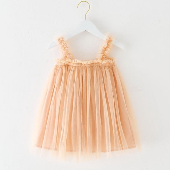 Baby Girl Tulle Dress A-Line Flower Girl Dress Brown Sleeveless Princess Butterfly Wings for Girls Valentines Day Dress for Girls Mardi Gras Outfit 4T