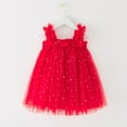 thumbnail image 1 of Baby Girl Tulle Dress A-Line Flower Girl Dress Red Sleeveless Princess Butterfly Dress Fairy Dress Toddler Mardi Gras Outfit 12-18M, 1 of 4