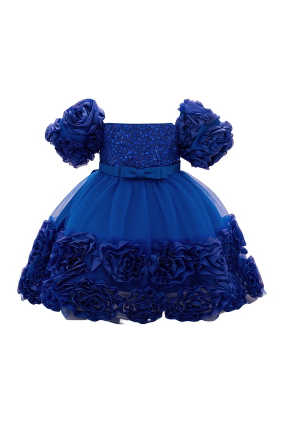 Baby Girl Tulle Dress Blue Dress Sleeveless Summer Casual Dresses Primary School Graduation 9-12 Months
