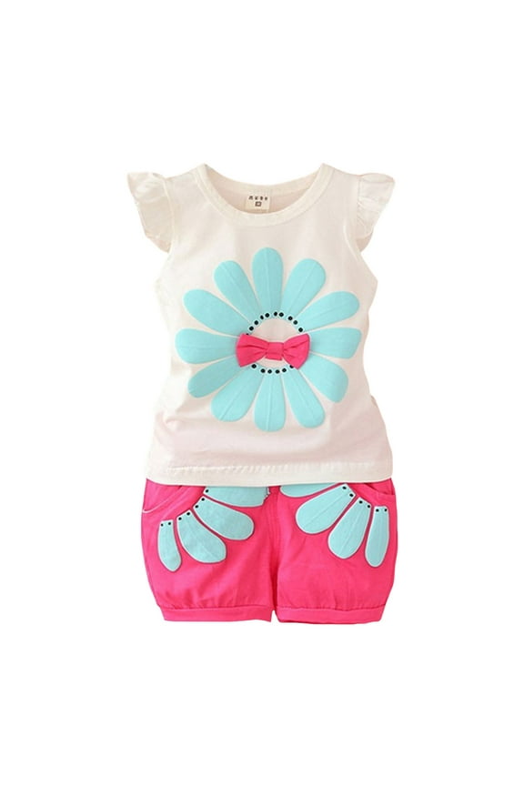 Baby Girl Turkey Romper Bodysuit+Ruffle Tutu Shorts 1st Thanksgiving Clothes Print Tank Tops Elastic Shorts Pants Set Cartoon Print 2PCS Set Dailywear Set 6-12 Months