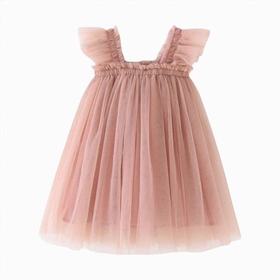 Baby Girl Tutu Ruffle Sleeveless Dresses Toddler Princess Soft Layered Birthday Clothes