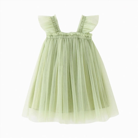 Baby Girl Tutu Ruffle Sleeveless Dresses Toddler Princess Soft Layered Birthday Clothes