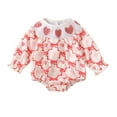 thumbnail image 1 of Baby Girl Valentine's Day Long Sleeve Bowknot Embroidery Pullover Romper Bodysuits Onesie Clothes 12-18 Months, 1 of 6