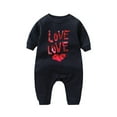 thumbnail image 1 of Baby Girl Valentines Outfit Cute Heart Print Long Sleeve Romper Jumpsuit Newborn Cozy Button Rompers Clothes 3-18Months, 1 of 3