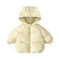 thumbnail image 1 of Baby Girl Winter Coat New Children's Down Coat Full Zip Hoodies Jacket Boys Girls Cotton Full Zip Hoodies Jackets Thickened Outerwear Beige 100, 1 of 2