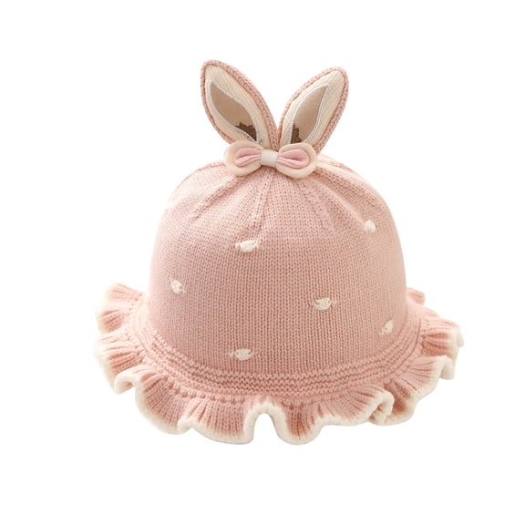 Baby Girl Knitted Winter Earflap Hat With Bow Soft Warm Windproof Cold Weather Cap