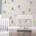 thumbnail image 1 of Baby Girl Woodland Animals Nursery Wall Decals Room Decor Trees Fox Deer Arrows 40pc Lilac, Lime, Storm Gray, 1 of 4