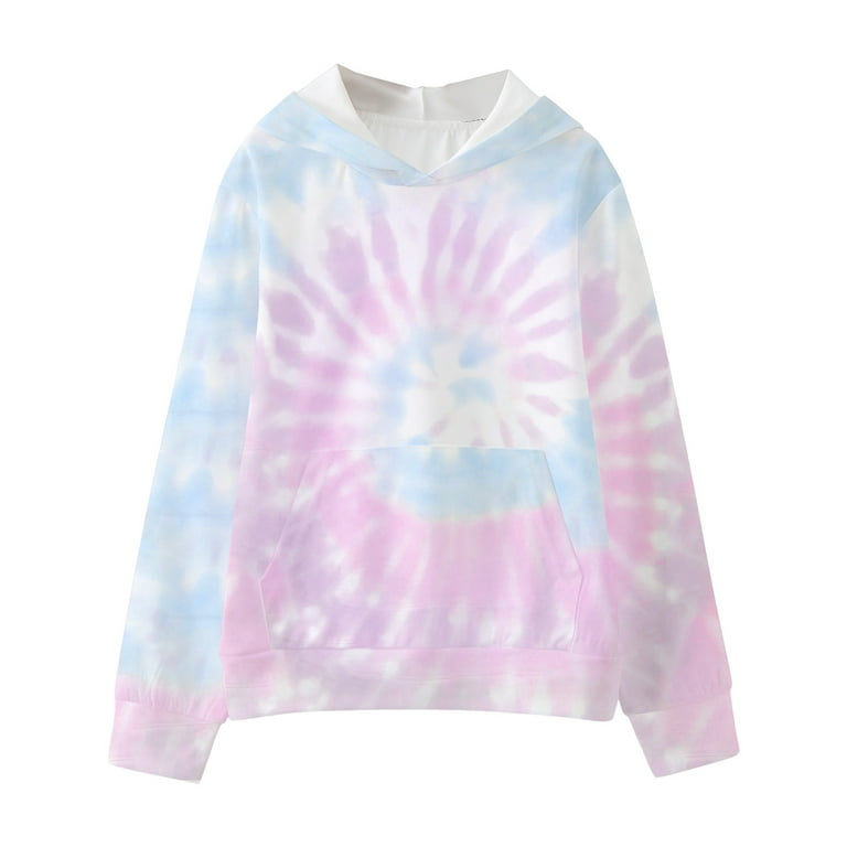 Baby Girl Youths Tie Dye Hoodie Casual Pullover Sweatshirts