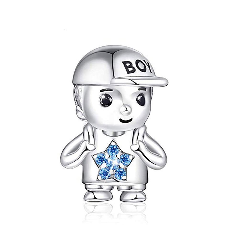 Baby Girl or Boy Charm for Women European Bead CZ Sterling Silver Ginger Lyne Collection