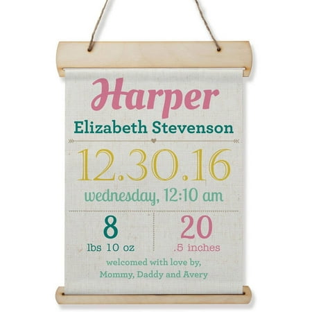 Baby Girl or Boy Personalized Hanging Birth Announcement Banner