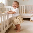 thumbnail image 1 of Baby Girl's Bow Ruffle Skirts Mini Flared Pleated Toddler Khaki 2-3 Years, 1 of 5