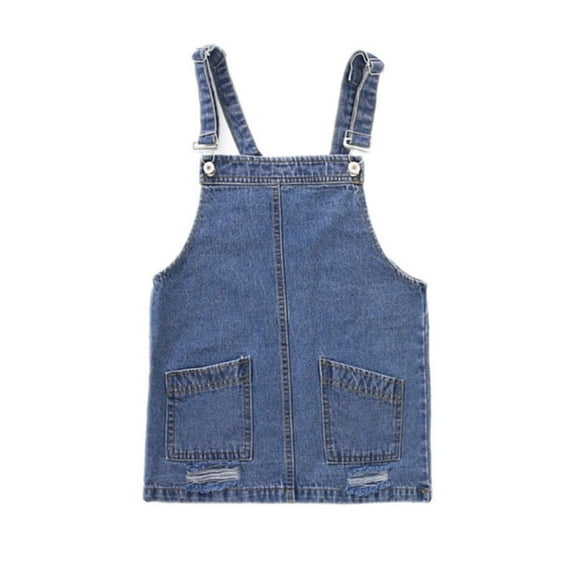 Baby Girl's Dress Solid Color Denim Overall Dresses Girl Fashion Summer Dress