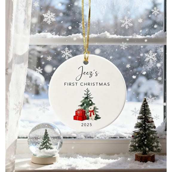 Baby Girl's First Christmas Ornament , Personalized First Christmas Keepsake , Baby's First Christmas 2025,first christmas,personalized