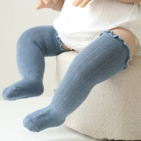 Baby Girl's Newborn Blue Knee High Socks 0-6M
