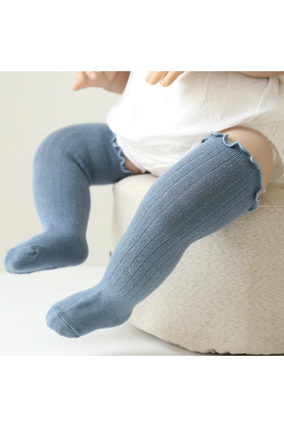 Baby Girl's Newborn Blue Knee High Socks 0-6M