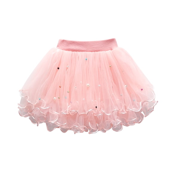 Baby Girl's Rainbow Tutu Skirt 4-Layer Tulle Princess Ballet Sequins Dress Party Dance Costume Dress Sequins Tutu Skirt