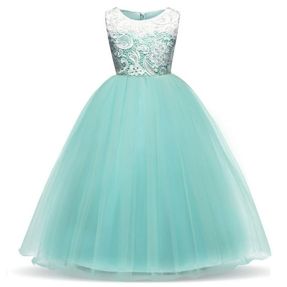 Baby Girl's Sequin Mesh Dress Kids Lace Embroidery Ball Gown Children's Party Dress Tulle Prom