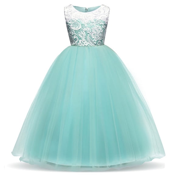 Baby Girl's Sequin Mesh Dress Kids Lace Embroidery Ball Gown Children's Party Dress Tulle Prom