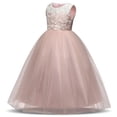 thumbnail image 1 of Baby Girl's Sequin Mesh Dress Kids Lace Embroidery Ball Gown Children's Party Dress Tulle Prom, 1 of 3