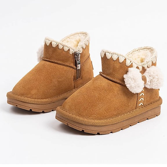 Baby Girl's Snow Boots 2025 Winter Children's Thick Boots With Velvet Lining Warm Shoes