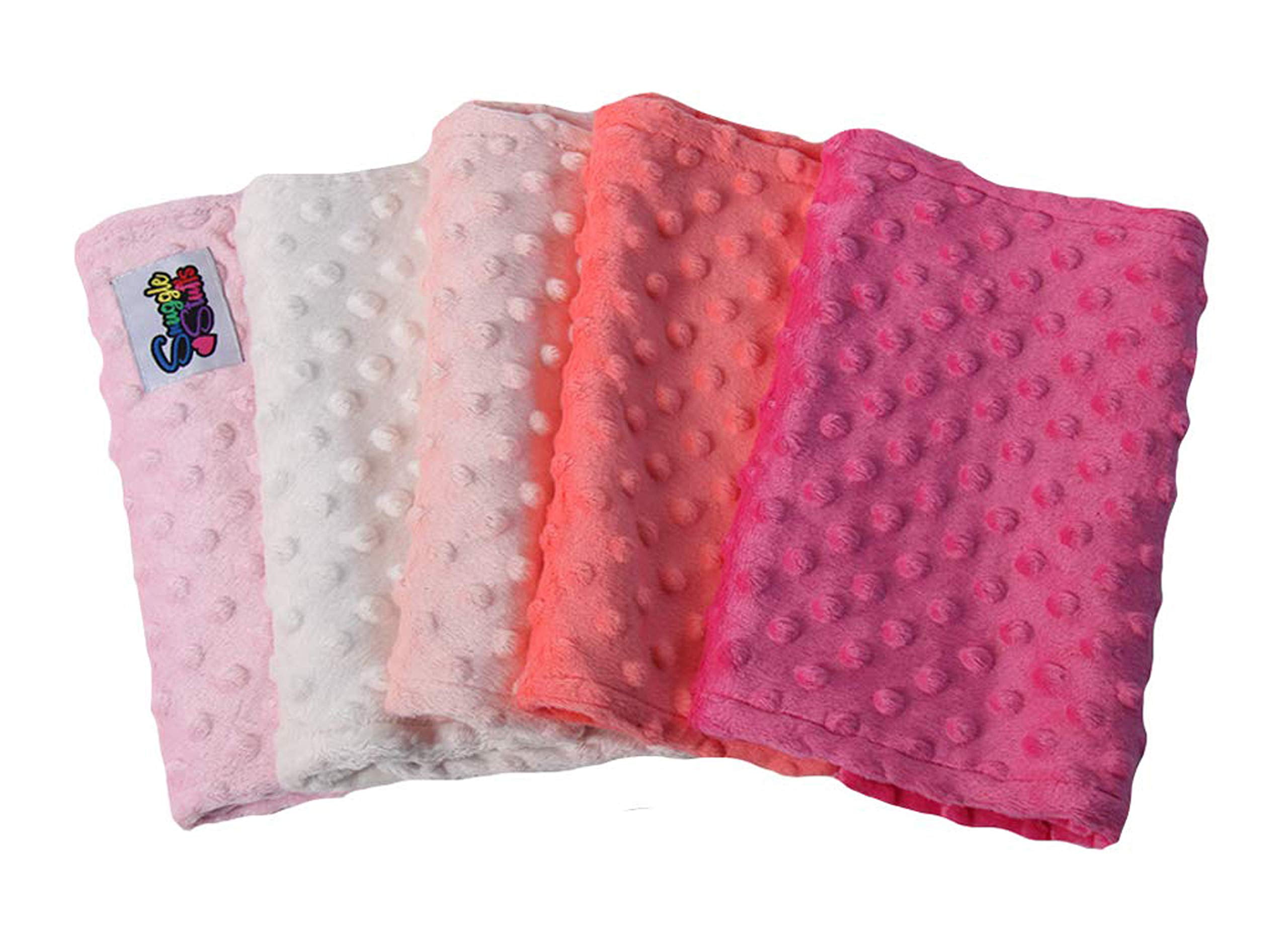 Baby Girls 5 Pack Minky Dot Burp Cloths - Shades Pink
