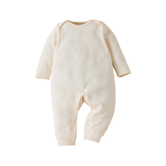 Baby Girls And Boys Long Sleeve Flying Sleeve Solid Color Born To Crawl Off Roading Cute Bodysuit Baby Romper B 73