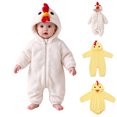 thumbnail image 1 of Baby Girls Animal Outfit Long Sleeve Zipper Hooded Romper Toddler Chicken Christmas Outfits Fall Clothes Size 0-24 Months, 1 of 7