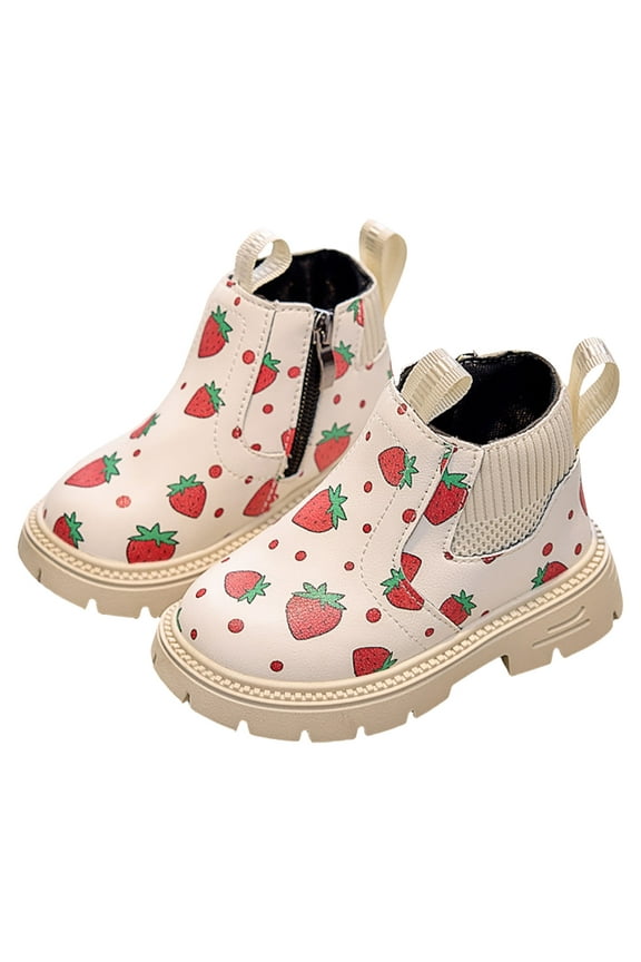Baby Girls Ankle Boots Cute First Walking Booties Toddler Winter Snow Outdoor Shoes for Little Big Kids
