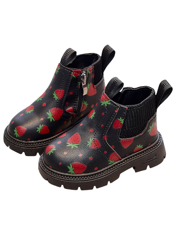 Baby Girls Ankle Boots Cute First Walking Booties Toddler Winter Snow Outdoor Shoes for Little Big Kids