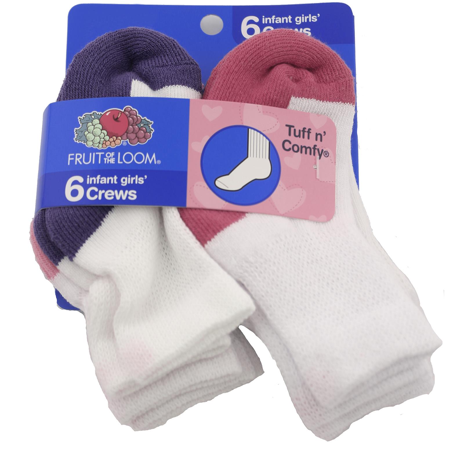 Baby Girls Assorted Crew Socks - 6 Pairs - image 1 of 3